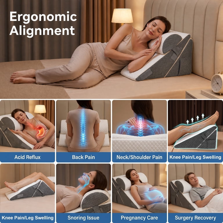 ALYLO 3-Piece Adjustable Wedge Pillow Set With Memory Foam photo 2