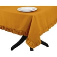 thumbnail image 5 of Vargottam Ruffle Tablecloth, Table Linens Rectangular Table Covers For Party Decor, Solid Dining Tabletop Covers Cotton Tablecloths,Mustard Yellow,60 x 108 Inches, 5 of 7
