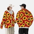 thumbnail image 6 of Balery Sunflowers On Red Men's Women's UPF 50+ Sun Protection Lightweight Hoodie Performance Long Sleeve Shirt for Fishing Running-Large, 6 of 9