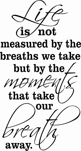 Life Is Not Measured By The Breaths You Take But By The Moments That Take Your Breath Away Decal  Vinyl  Wall Decal