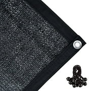 Agfabric 80% Sunblock Shade Cloth with Grommets for Garden Patio 12' X 8', Black