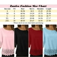 thumbnail image 2 of ZunFeo Lace Dressy Blouse for Women Lace 3/4 Length Sleeve Tops Casual Summer Tunic Shirts Blue, 2 of 8