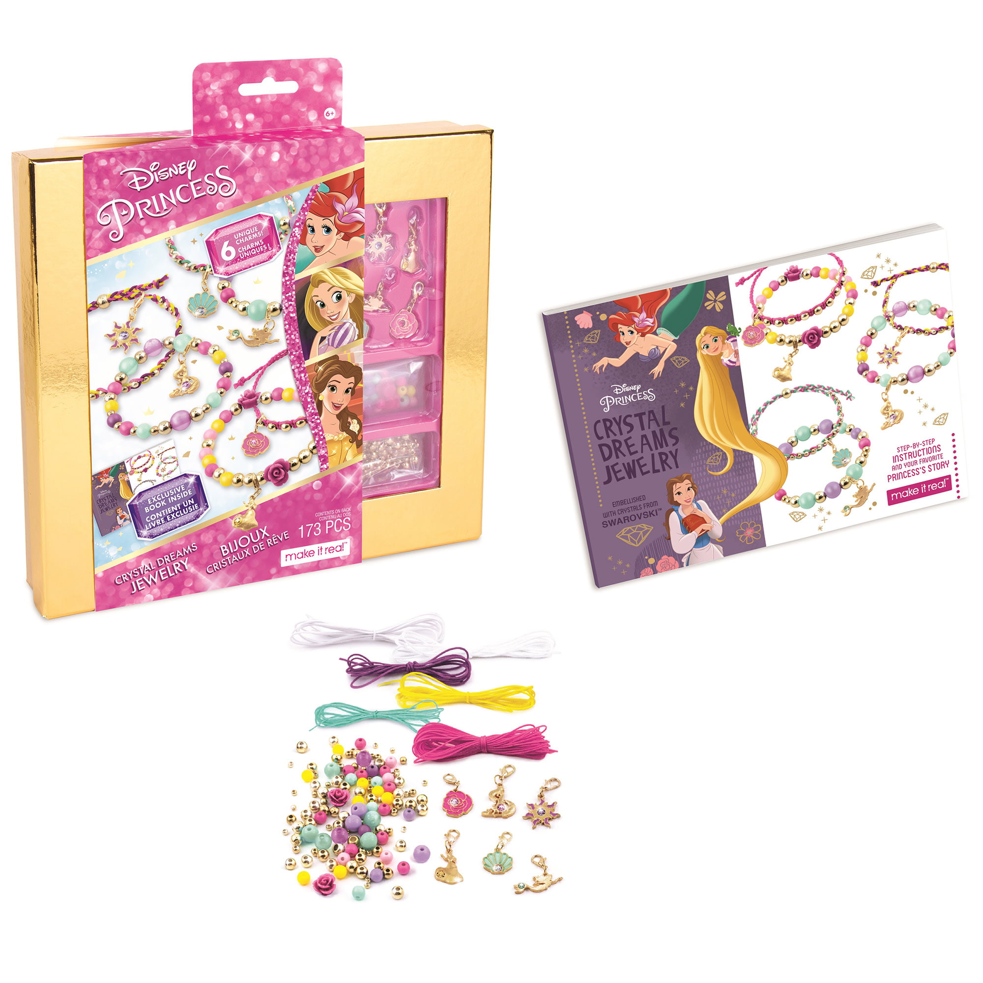 Make It Real Disney Princess 5 in 1 Activity Tower - Disney Princess  Jewelry Making Kit with Storage - Disney Princess Craft & Activity Set for  Kids - Jewelry M…