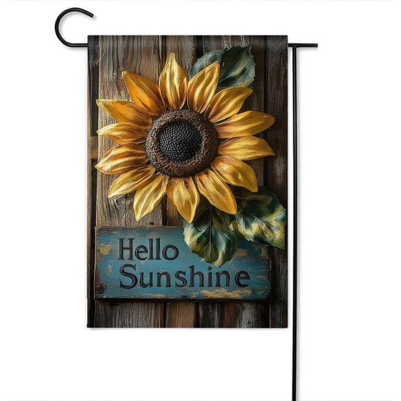 Welcome Garden Flag 12x18 Inch Hello Sunshine Sunflower Double Sided Small Burlap Banners Yard House Seasonal Farmhouse Home Decor for Men Women