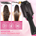thumbnail image 4 of FAMKIT Hair Dryer Brush, One-Step Hot Air Brush, 4 in 1 Ceramic Hair Dryer Styler & Volumizer for Drying Straightening Curling Volumizing Hair, Pink, 4 of 10