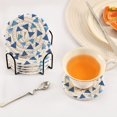 thumbnail image 5 of Haosy Set of 6 Drink Woven Coaster with Holder Heat Resistant Non-Slip Bar Coasters 4 Inches Different Size Trian, 5 of 7