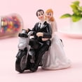 thumbnail image 2 of Dalazy Bride Groom Motorcycle Wedding Cake Topper Figurine Marriage Gift Topper, 2 of 9