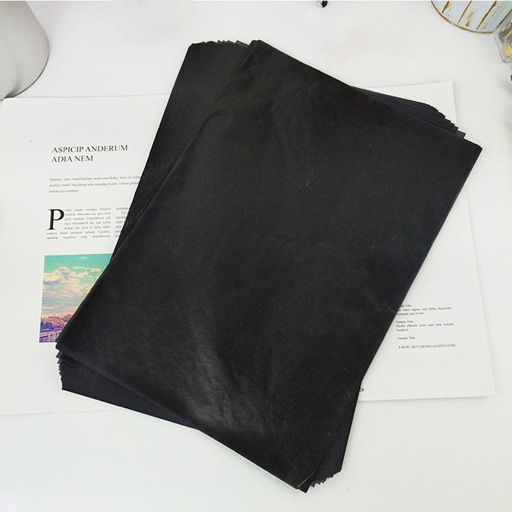 Gpoty 100 Pieces Graphite Carbon Paper A4 Carbon Transfer Paper Black Legible Graphite Tracing Painting Reusable Art Surfaces Copy Paper, Size: 100