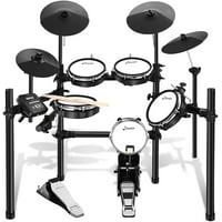 Donner DED-200 Electric Drum Set with 225 Sounds, More Stable Iron Metal Support, 5 Drums, 4 Cymbals, Audio Line and Stick (Black)
