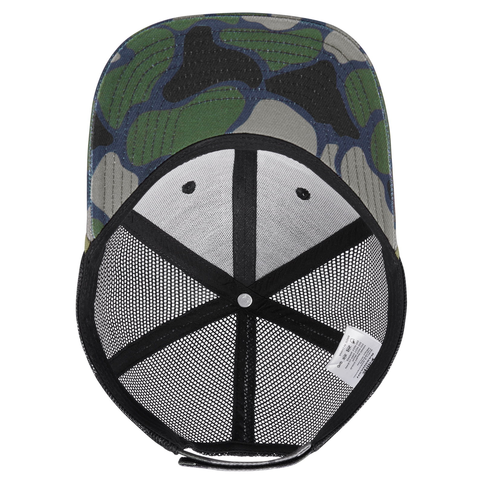 Bassdash Camo Rope Trucker Hat Adjustable, Embroidered Baseball Cap with Mesh Back for Hunting & Fishing
