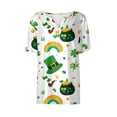 thumbnail image 4 of St.Patrick's Day T-shirt Women - Irish Lucky Clover 3/4 Sleeve Shirt, Fashion Shamrock Green Shirt, Costume for St.Patrick's Day|Style DWhiteXXXL, 4 of 5