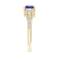 thumbnail image 3 of ANGARA Natural Prong Set Tanzanite and Diamond Three Stone Engagement Ring in 14K Yellow Gold for Women (Size-6mm) | December Birthstone, Anniversary, Jewelry Gift for Women | Natural Tanzanite Ring, 3 of 9