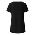 thumbnail image 4 of JINMGG Womens Tops,Women Button Solid 0-Neck Short Sleeve Irregular T-Shirt Blouse Tops,Black M, 4 of 6
