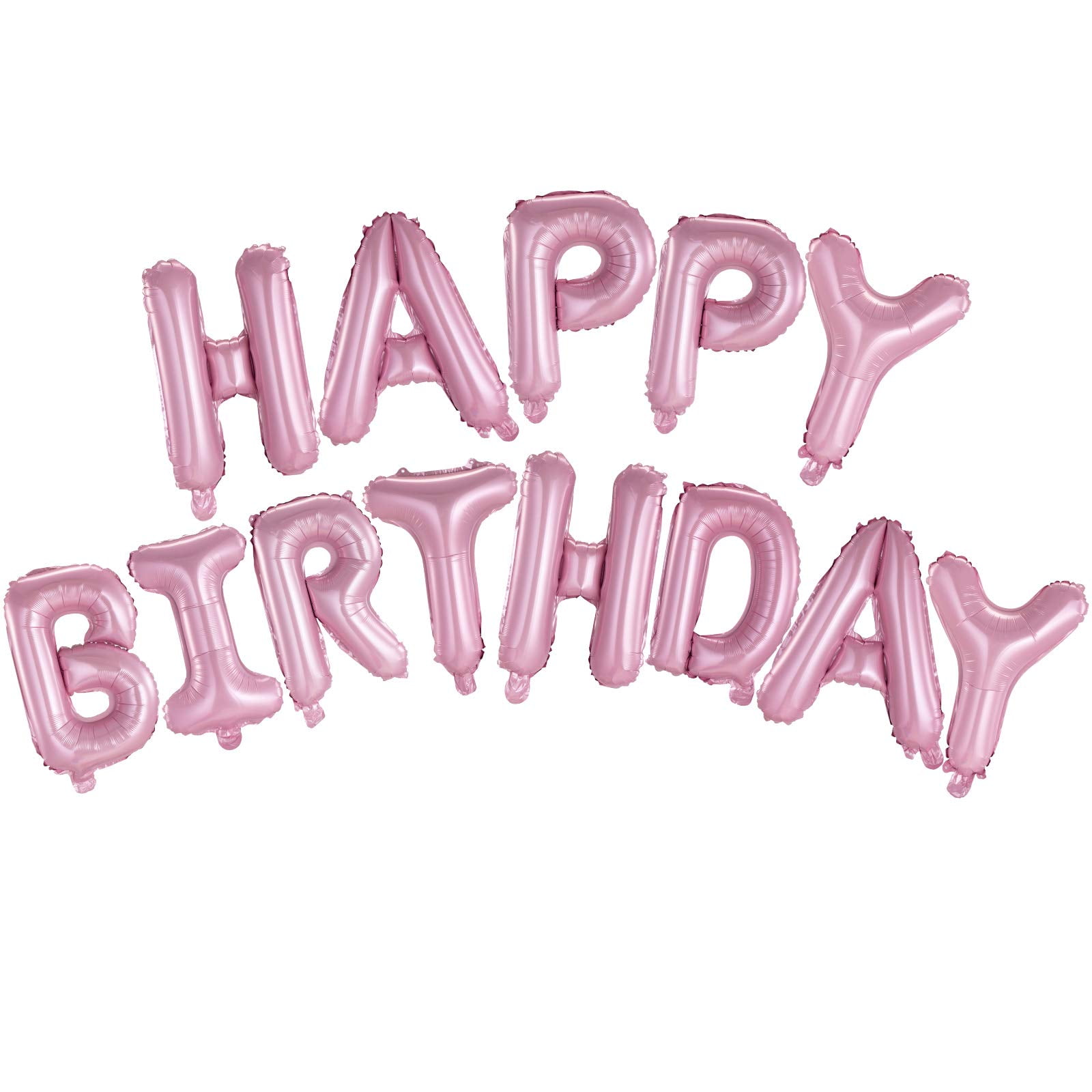 Happy Birthday Banner (3D Pink) Mylar Foil Letters | Inflatable Party ...