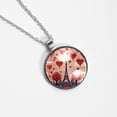 thumbnail image 4 of Eiffel Tower Elegant Glass Circular Pendant Necklace - Handcrafted Jewelry for Women, 4 of 5