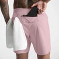 thumbnail image 3 of RYRJJ Men's Running Shorts with Zipper Pockets Lightweight Quick Dry Gym Workout Athletic Shorts for Men(Pink,M), 3 of 8