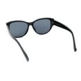 thumbnail image 4 of Womens Luxury Thick Plastic Oversized Cat Eye Chic Retro Sunglasses All Black, 4 of 4