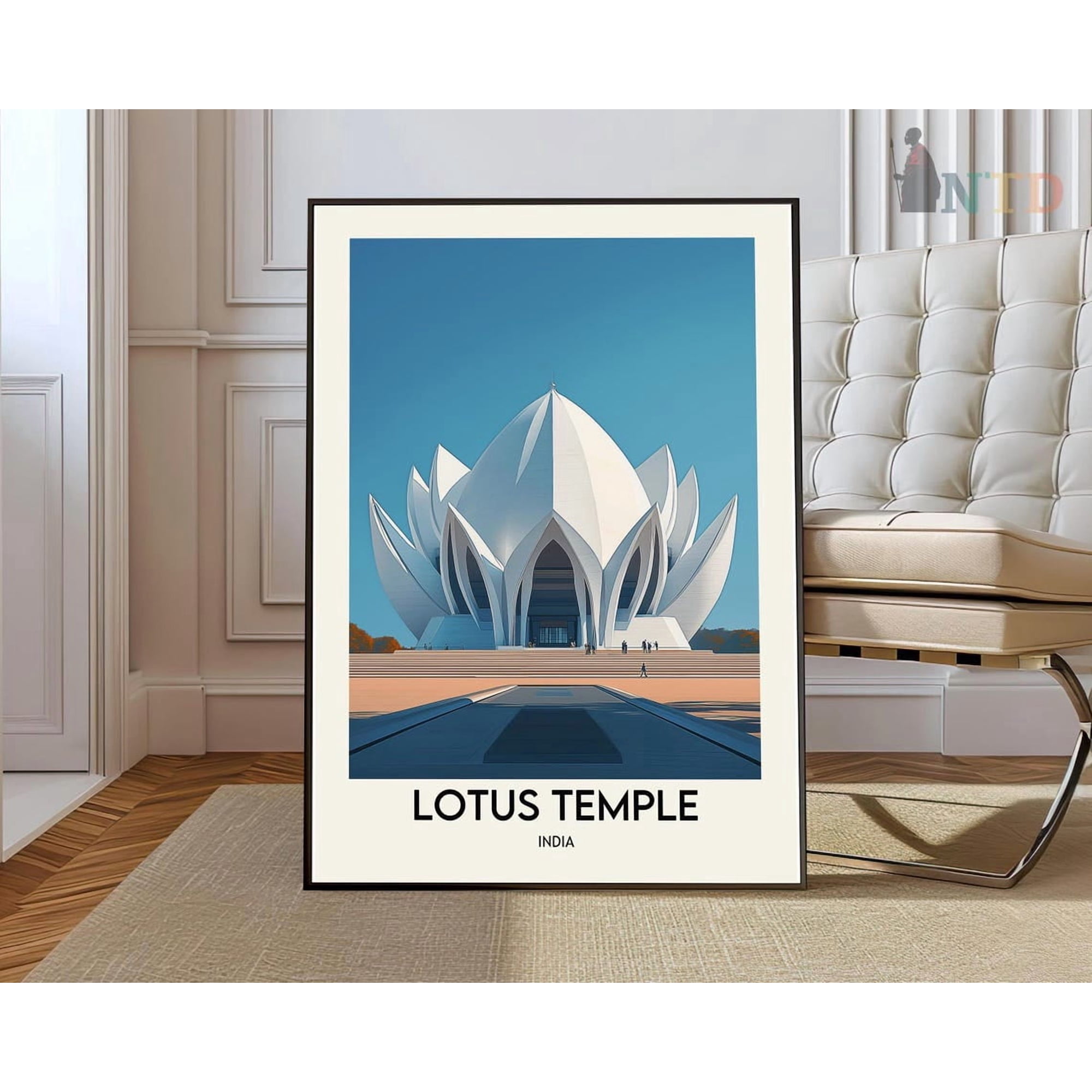 Lotus Temple New Delhi Poster, Bahai Architecture Wall Art