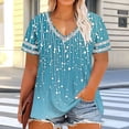 thumbnail image 4 of Rciityk Women's Plus Size V Neck T Shirts Casual Loose Fit Short Sleeve Summer Tops Fashion Floral Printed Oversized Tees, 4 of 6
