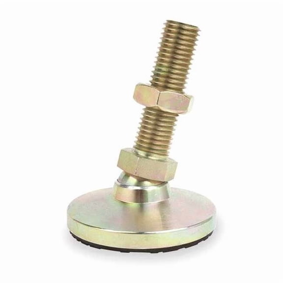 Level Mount, Swivel Stud, 1/2-13, 1-7/8 in., Base: Steel w/ Non-Skid Pad