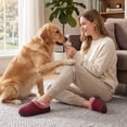 thumbnail image 2 of Ecetana Womens Closed Back Slippers Warm Soft Comfy Memory Foam Non-Slip House Shoes with Fluffy Collar, 2 of 8