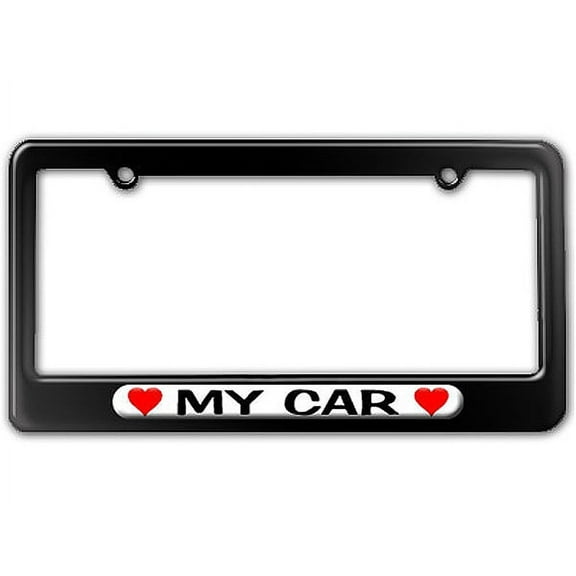 My Car Love with Hearts License Plate Frame