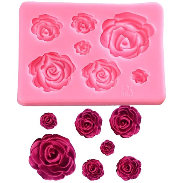 Molde de silicona rosa, pequeña arcilla de jabón Fimo Chocolate Sugarcraft herramienta para hornear DIY molde de silicona para tartas para fiesta de baby shower fiesta de cumpleaños decoración de tar Namotu WRLF-246