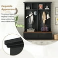 thumbnail image 4 of YIYADO 55.9"W 4 in 1 Hall Tree with Wood Grain Bench, Mudroom Entryway Organizer with 2 Large Drawers, Coat Rack, and Open Storage for Hallway or Living Room, Black, 4 of 7