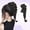 Black, variant on High Ponytail Braided Hair Wig - Clip-In Half Bow Braided Low Ponytail Extension for Effortless Style