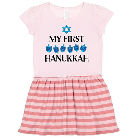 

Inktastic My 1st Hanukkah Dreidels in Blue with Star of David Gift Toddler Girl Dress