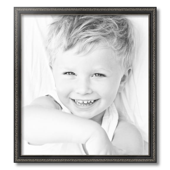 ArtToFrames 20" x 22" Antique Black Picture Frame, 20x22 inch Black Wood Poster Frame (WOM-5106)