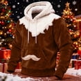 thumbnail image 1 of Ceisia Cozy Fleece-Lined Mens Loose Fit Santa Style Color Block Hooded Sweatshirt Gifts, 1 of 5