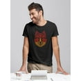 thumbnail image 2 of Line Art  Wolf Head Graphic T-Shirt Men -Image by Shutterstock, Male Large, 2 of 4