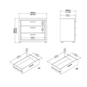 Tvilum Mira 3 Drawer Dresser for Adults, Jackson Hickory