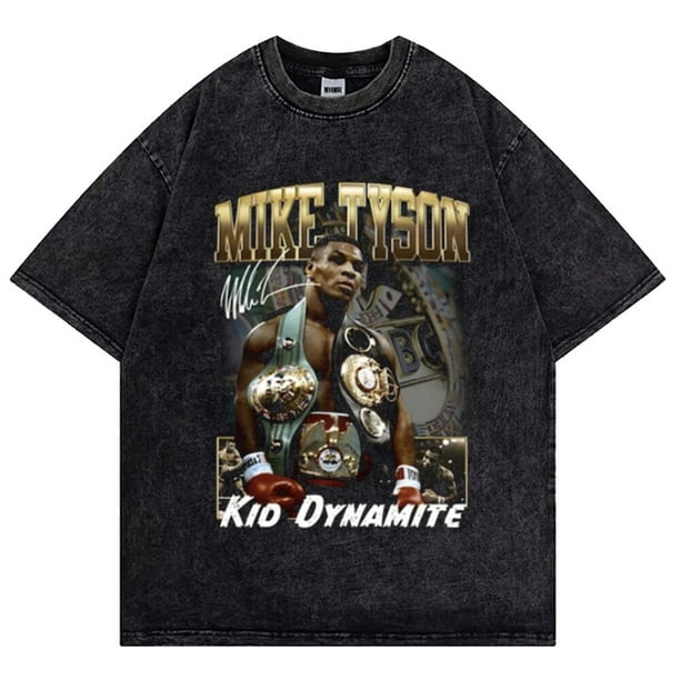 Mike Tyson-Camiseta Retro de boxeo para hombres, camisetas Vintage lavadas de verano, 100% algodón, camiseta de Tigre, Tops de gran tamaño de manga corta de Hip Hop