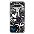 thumbnail image 1 of MUNDAZE LG Stylo 6 Shockproof Clear Hybrid Protective Phone Case Black White Hearts Love Graffiti Cover, 1 of 6