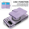 thumbnail image 5 of for Google Pixel 8 Case, Compatible with MagSafe, Detachable Magnetic Wallet Case with PU Leather Kickstand Card Slots Shockproof Protection 2 In 1 Case for Google Pixel 8, Purple, 5 of 5
