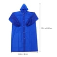 thumbnail image 2 of unbranded Adult Transparent Raincoat Blue Lightweight Portable Rain Poncho for Travel, 2 of 7