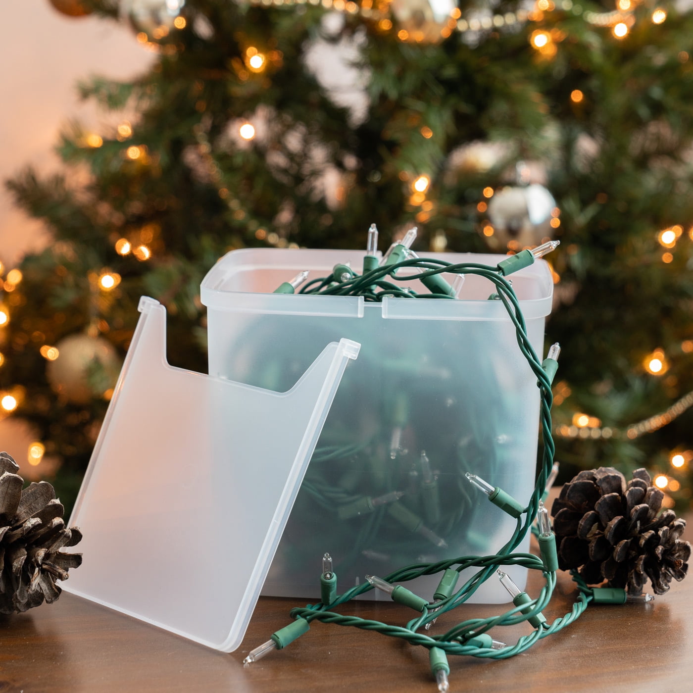 IRIS USA 2Pack 60qt Plastic Christmas Ornament Storage Box with