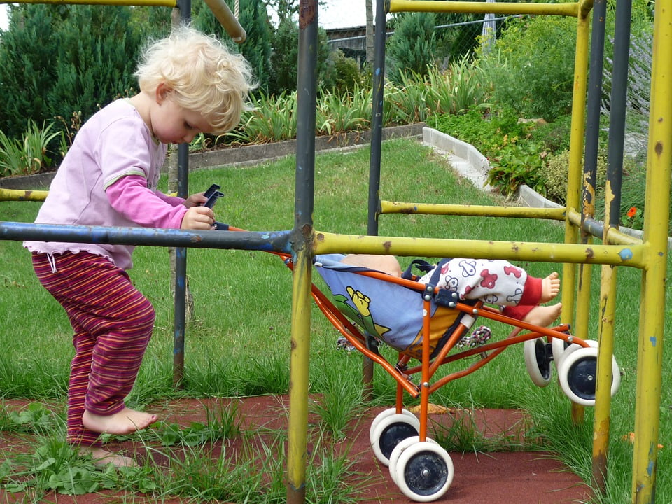 bright coloured prams