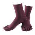 thumbnail image 2 of Comfy Five Finger Toe Socks Cotton Crew Socks Athletic Causal - Purple, One Size, 2 of 5