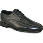 bravo! Boy Classic Lace Up Oxford MILANO-3KID Dress Shoes Leather Lining Double Runner Square Toe Black