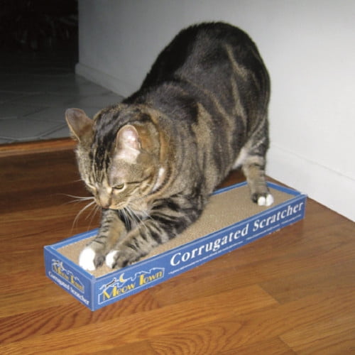 Meow Town ZW4120 19 Corrugated Eco-Friendly Cat Scratcher for Cats and Kittens-19 L x 4¾"W x 2" H
