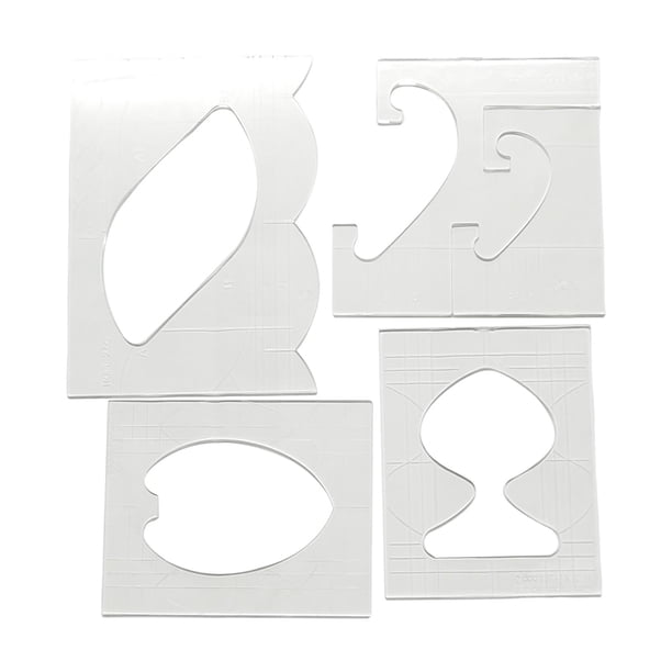 Plantilla de acolchado de 4 piezas, regla de acolchado transparente multifuncional duradera para máquina de coser de acolchado de bricolaje diseños de Sunnimix Plantilla de acolchado