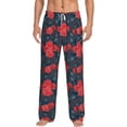 thumbnail image 2 of Goofa Rose Flowers Printed Soft Pajama Pants for Men, Wide Leg Comfy Casual Lounge Yoga Pants-Large, 2 of 9
