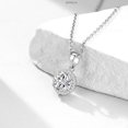 thumbnail image 3 of JEWELIX Moissanite 18K White Gold Plated Sterling Silver Round Cut Pendant Necklace, Halo Necklace, 1 Carat, Gift for Her, 3 of 8