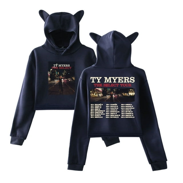 Ty Myers The Select Tour Sudadera con capucha con orejas de gato para mujer, Top de manga larga, ropa para mujer