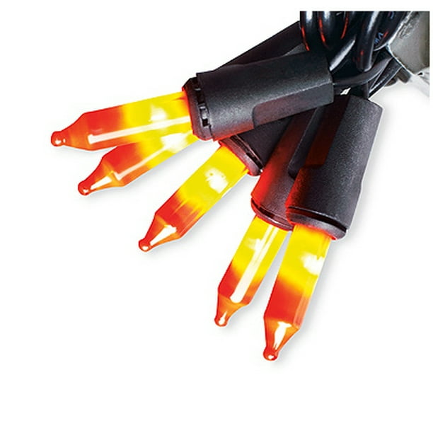 Halloween Flickering Mini Light Set, Orange, 50 Ct., Sienna, W6654E13
