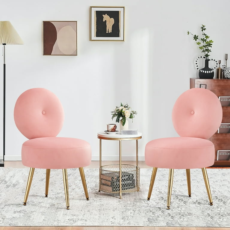 Furniliving Armless Makeup Chair, Modern Accent Vanity Stool for