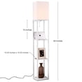 thumbnail image 2 of Brightech Maxwell Lampe de Sol avec Étagères et Port USB, Blanc, 2 of 10
